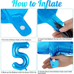 Balon din Folie Metalizata, Flippy, Figurina Cifra, Tema Aniversare 80 cm, Ambalaj Individual, Pai inclus, Umflare cu