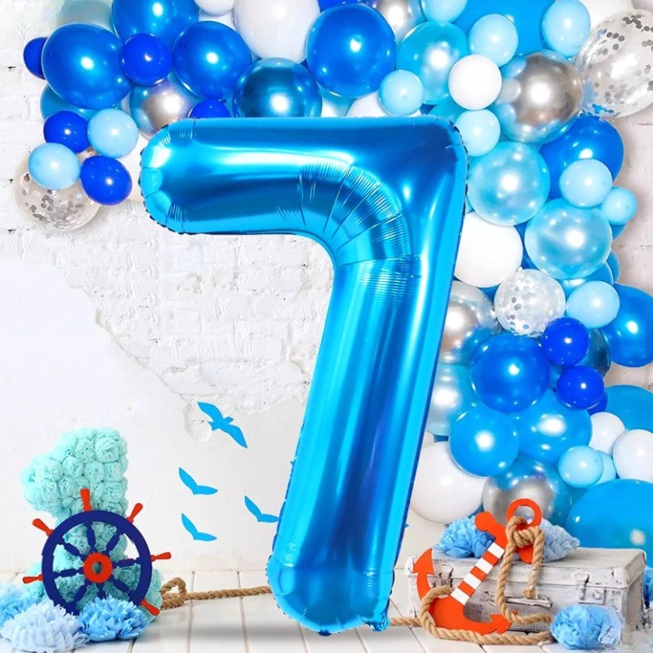 Balon din Folie Metalizata, Flippy, Figurina Cifra, Tema Aniversare 80 cm, Ambalaj Individual, Pai inclus, Umflare cu