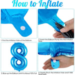 Balon din Folie Metalizata, Flippy, Figurina Cifra, Tema Aniversare 80 cm, Ambalaj Individual, Pai inclus, Umflare cu