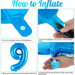 Balon din Folie Metalizata, Flippy, Figurina Cifra, Tema Aniversare 80 cm, Ambalaj Individual, Pai inclus, Umflare cu