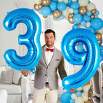 Balon din Folie Metalizata, Flippy, Figurina Cifra, Tema Aniversare 80 cm, Ambalaj Individual, Pai inclus, Umflare cu