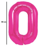 Balon din Folie Metalizata Flippy, Figurina Cifra, Tema Aniversare 80 cm, Ambalaj Individual, Pai inclus, Umflare cu