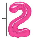 Balon din Folie Metalizata Flippy, Figurina Cifra, Tema Aniversare 80 cm, Ambalaj Individual, Pai inclus, Umflare cu