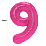 Balon din Folie Metalizata Flippy, Figurina Cifra, Tema Aniversare 80 cm, Ambalaj Individual, Pai inclus, Umflare cu