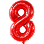 Balon din Folie Metalizata Flippy, Figurina Cifra, Tema Aniversare 80 cm, Ambalaj Individual, Pai inclus, Umflare cu