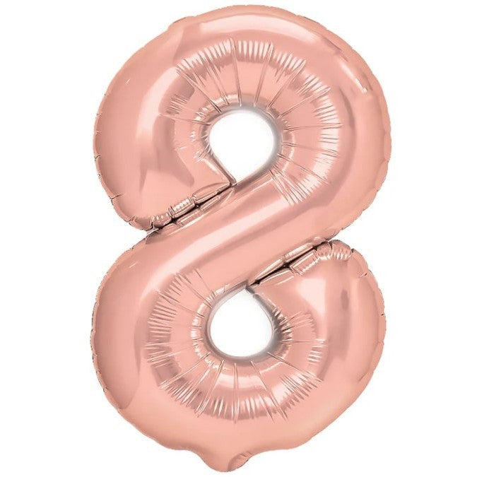 Balon din Folie Metalizata Flippy, Figurina Cifra, Tema Aniversare 80 cm, Ambalaj Individual, Pai inclus, Umflare cu