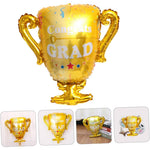 Balon din Folie Metalizata, Flippy, Figurina Cupa, Tema Absolvire, 65x72cm, Ambalaj Individual, Pai Inclus, Umflare cu