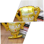 Balon din Folie Metalizata, Flippy, Figurina Cupa, Tema Absolvire, 65x72cm, Ambalaj Individual, Pai Inclus, Umflare cu