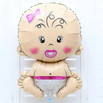 Balon din Folie Metalizata, Flippy, Figurina Fetita, Tema Botez, 73x48 cm, Ambalaj Individual, Pai Inclus, Umflare cu