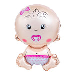 Balon din Folie Metalizata, Flippy, Figurina Fetita, Tema Botez, 73x48 cm, Ambalaj Individual, Pai Inclus, Umflare cu