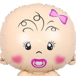 Balon din Folie Metalizata, Flippy, Figurina Fetita, Tema Botez, 73x48 cm, Ambalaj Individual, Pai Inclus, Umflare cu