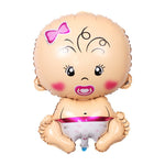 Balon din Folie Metalizata, Flippy, Figurina Fetita, Tema Botez, 73x48 cm, Ambalaj Individual, Pai Inclus, Umflare cu