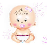 Balon din Folie Metalizata, Flippy, Figurina Fetita, Tema Botez, 73x48 cm, Ambalaj Individual, Pai Inclus, Umflare cu
