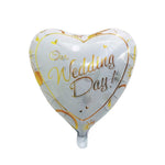 Balon din Folie Metalizata, Flippy, Figurina Inima, Model Our Wedding Day, Tema Nunta, 45 cm, Ambalaj Individual, Pai