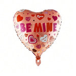 Balon din Folie Metalizata, Flippy, Figurina Inimioara, Model BE MINE, Tematica Iubire, 45 cm, Ambalaj Individual, Pai