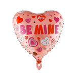 Balon din Folie Metalizata, Flippy, Figurina Inimioara, Model BE MINE, Tematica Iubire, 45 cm, Ambalaj Individual, Pai