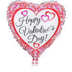 Balon din Folie Metalizata, Flippy, Figurina Inimioara, Model Happy Valentine's Day, Tematica Iubire, 45 cm, Ambalaj