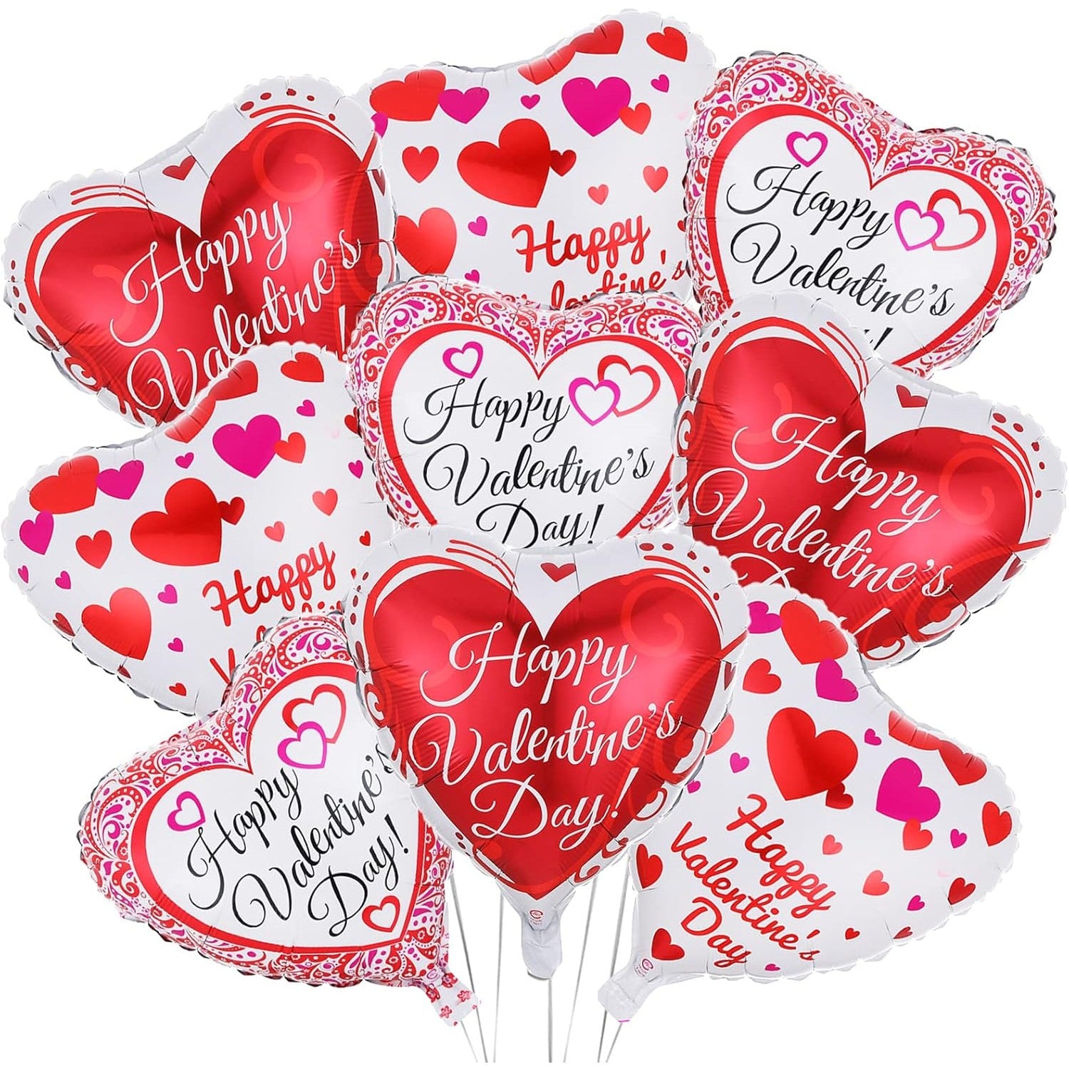 Balon din Folie Metalizata, Flippy, Figurina Inimioara, Model Happy Valentine's Day, Tematica Iubire, 45 cm, Ambalaj