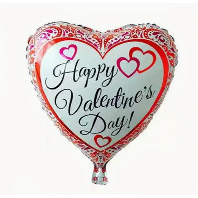 Balon din Folie Metalizata, Flippy, Figurina Inimioara, Model Happy Valentine's Day, Tematica Iubire, 45 cm, Ambalaj