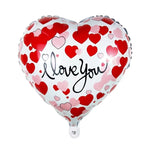 Balon din Folie Metalizata, Flippy, Figurina Inimioara, Model I LOVE YOU, Tematica Iubire, 45 cm, Ambalaj Individual,