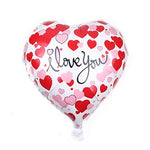 Balon din Folie Metalizata, Flippy, Figurina Inimioara, Model I LOVE YOU, Tematica Iubire, 45 cm, Ambalaj Individual,