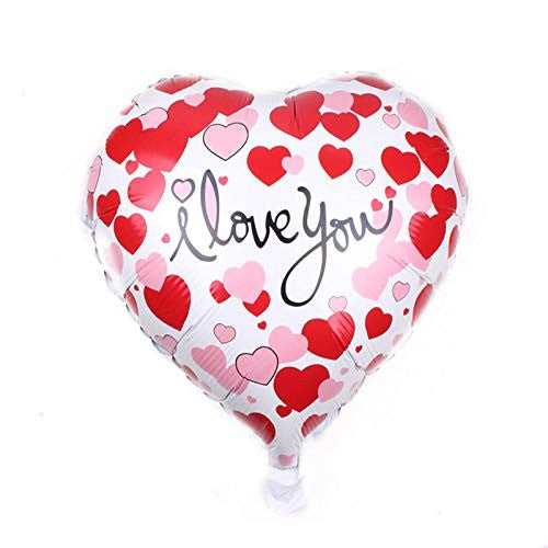 Balon din Folie Metalizata, Flippy, Figurina Inimioara, Model I LOVE YOU, Tematica Iubire, 45 cm, Ambalaj Individual,