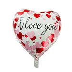Balon din Folie Metalizata, Flippy, Figurina Inimioara, Model I LOVE YOU, Tematica Iubire, 45 cm, Ambalaj Individual,