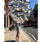 Balon din Folie Metalizata, Flippy, Figurina Inimioara, Model Simplu, Tematica Iubire, 40 cm, Ambalaj Individual, Pai