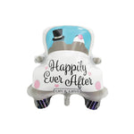 Balon din Folie Metalizata, Flippy, Figurina Masina, Model Nunta Happily Ever After, Tema Nunta, 60 x 63 cm, Ambalaj
