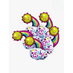 Balon din Folie Metalizata, Flippy, Figurina Soare si Nor, Tema Botez, 60x53 cm, Ambalaj Individual, Pai Inclus,