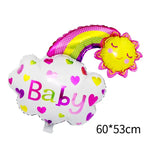 Balon din Folie Metalizata, Flippy, Figurina Soare si Nor, Tema Botez, 60x53 cm, Ambalaj Individual, Pai Inclus,