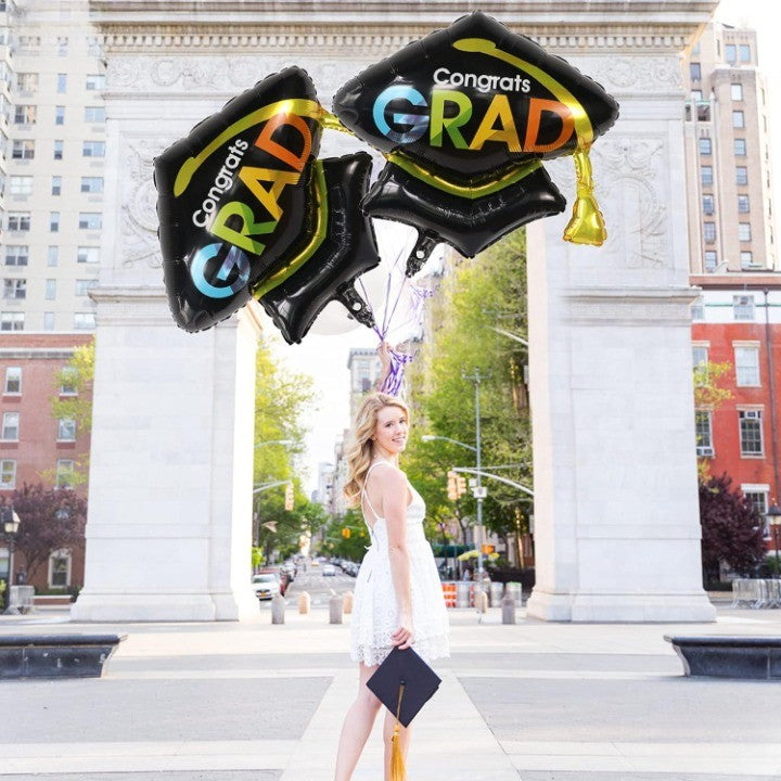 Balon din Folie Metalizata, Flippy, Figurina, Model Toca Congrats Grad, Tematica Absolvire, 66x66 cm, Ambalaj