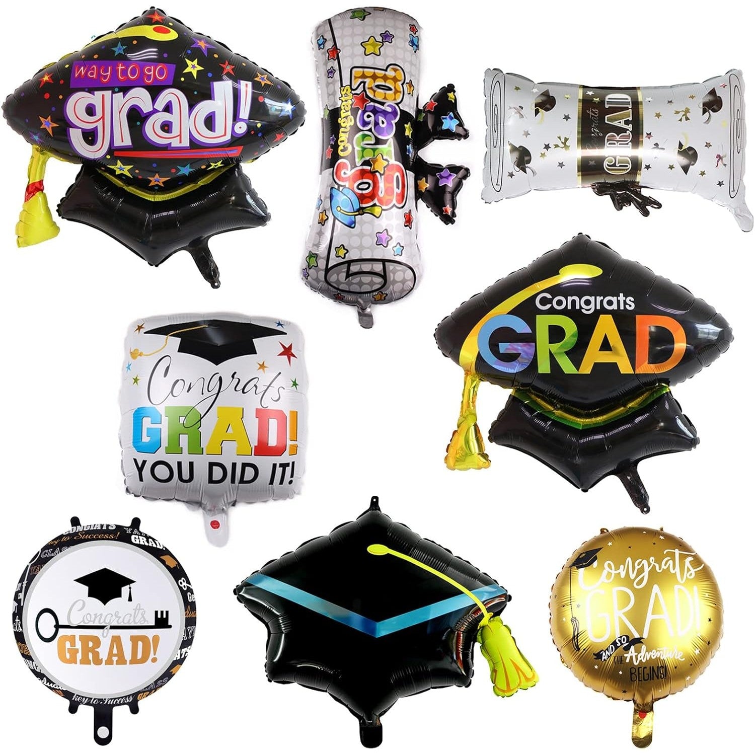 Balon din Folie Metalizata, Flippy, Figurina, Model Toca Congrats Grad, Tematica Absolvire, 66x66 cm, Ambalaj