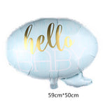 Balon din Folie Metalizata, Flippy, Figurina Norisor, Tema Hello Baby , 59x50 cm, Ambalaj Individual, Pai Inclus,