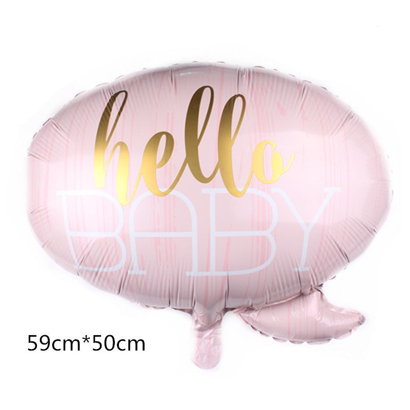 Balon din Folie Metalizata, Flippy, Figurina Norisor, Tema Hello Baby , 59x50 cm, Ambalaj Individual, Pai Inclus,