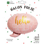 Balon din Folie Metalizata, Flippy, Figurina Norisor, Tema Hello Baby , 59x50 cm, Ambalaj Individual, Pai Inclus,