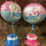 Balon din Folie Metalizata, Flippy, Figurina Rotunda, Model Girl or Boy, Tema Gender Reveal, 45 cm, Ambalaj Individual,