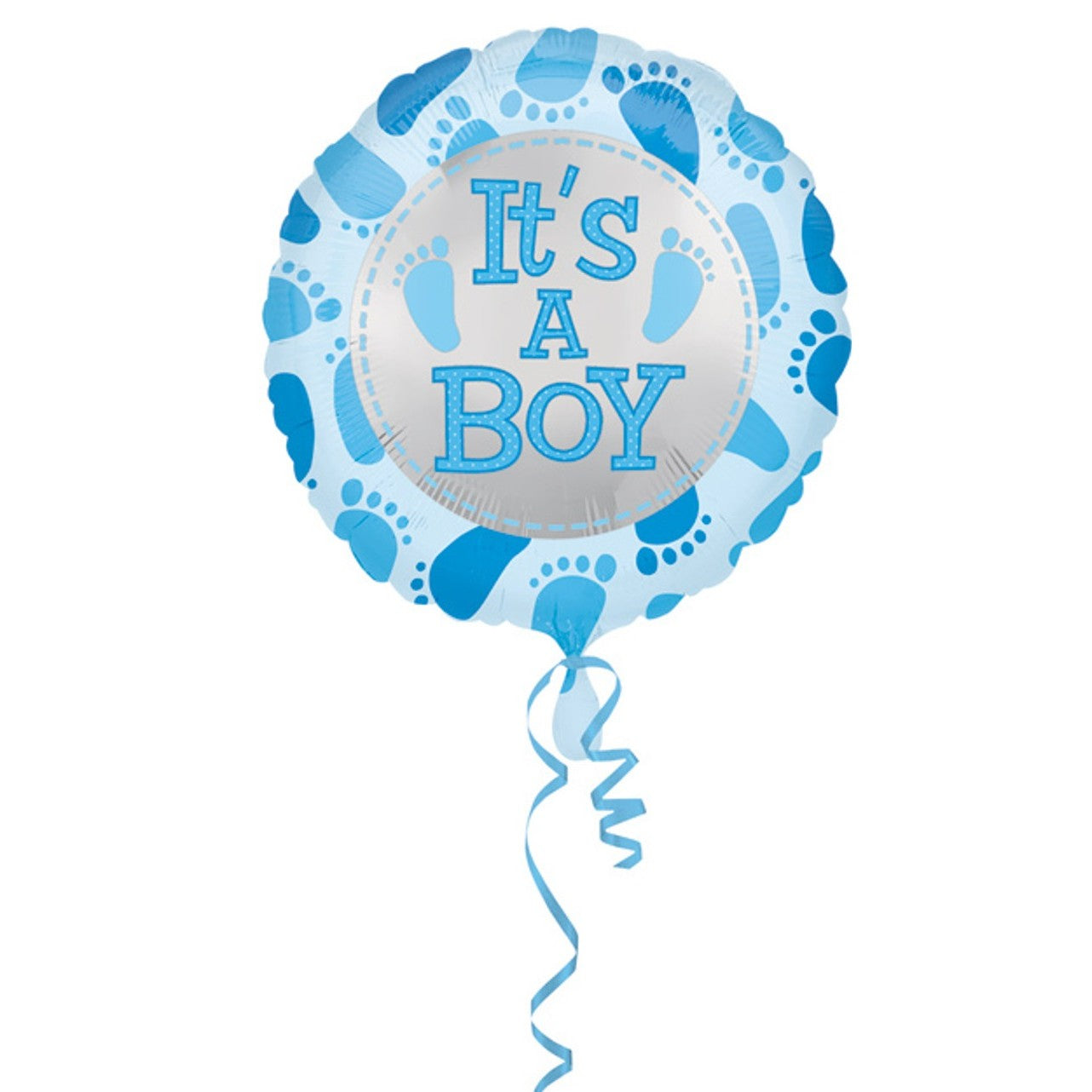 Balon din Folie Metalizata, Flippy, Figurina Rotunda, Model It's a Boy, Tema Gender Reveal, 45 cm, Ambalaj Individual,