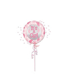 Balon din Folie Metalizata, Flippy, Figurina Rotunda, Model It's a Girl, Tema Gender Reveal, 45 cm, Ambalaj Individual,