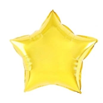 Balon din Folie Metalizata, Flippy, Figurina Stea, Model Simplu, Tematica Aniversare, 40 cm, Ambalaj Individual, Pai