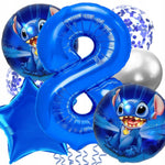 Balon din Folie Metalizata, Flippy, Figurina Stea, Model Simplu, Tematica Aniversare, 40 cm, Ambalaj Individual, Pai