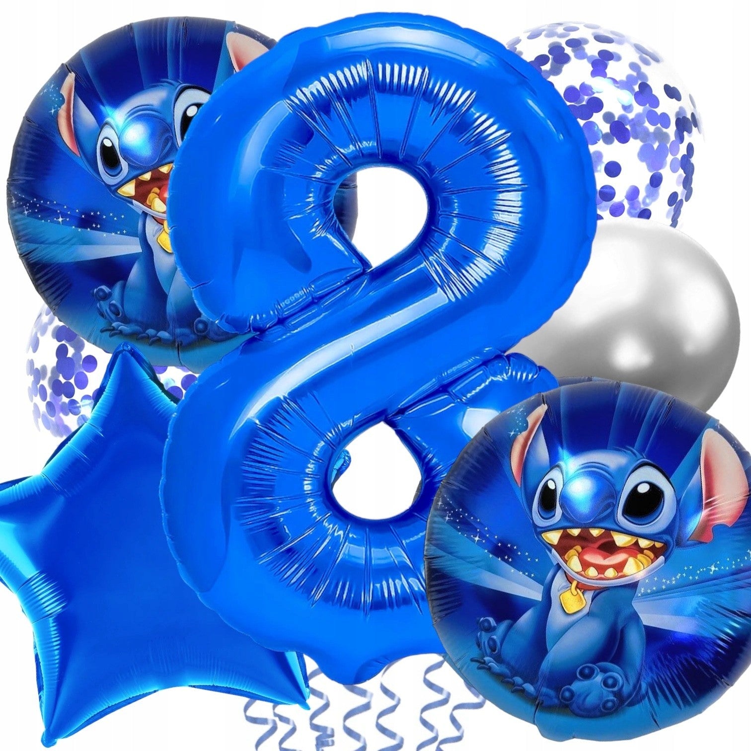 Balon din Folie Metalizata, Flippy, Figurina Stea, Model Simplu, Tematica Aniversare, 40 cm, Ambalaj Individual, Pai
