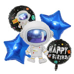 Balon din Folie Metalizata, Flippy, Figurina Stea, Model Simplu, Tematica Aniversare, 40 cm, Ambalaj Individual, Pai