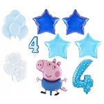 Balon din Folie Metalizata, Flippy, Figurina Stea, Model Simplu, Tematica Aniversare, 40 cm, Ambalaj Individual, Pai