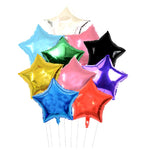 Balon din Folie Metalizata, Flippy, Figurina Stea, Model Simplu, Tematica Aniversare, 40 cm, Ambalaj Individual, Pai