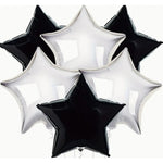 Balon din Folie Metalizata, Flippy, Figurina Stea, Model Simplu, Tematica Aniversare, 40 cm, Ambalaj Individual, Pai