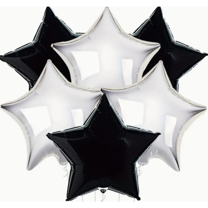 Balon din Folie Metalizata, Flippy, Figurina Stea, Model Simplu, Tematica Aniversare, 40 cm, Ambalaj Individual, Pai