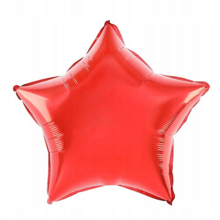 Balon din Folie Metalizata, Flippy, Figurina Stea, Model Simplu, Tematica Aniversare, 40 cm, Ambalaj Individual, Pai