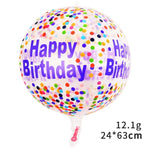 Balon din Folie Metalizata, Flippy, Figurine 4D, Model Happy Birthday, Tematica Aniversara Bombonele, 63x24 cm, Ambalaj
