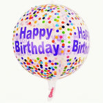Balon din Folie Metalizata, Flippy, Figurine 4D, Model Happy Birthday, Tematica Aniversara Bombonele, 63x24 cm, Ambalaj